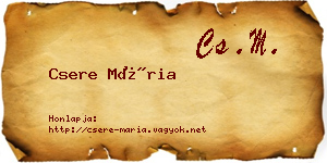 Csere Mária névjegykártya